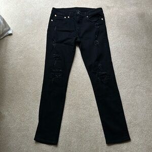 American Eagle, black ripped jeans, men’s size 34x34, slim straight
